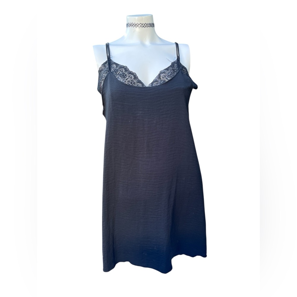 Kendall And Kylie Black Lace Slip Chemise Nightgown Size S
